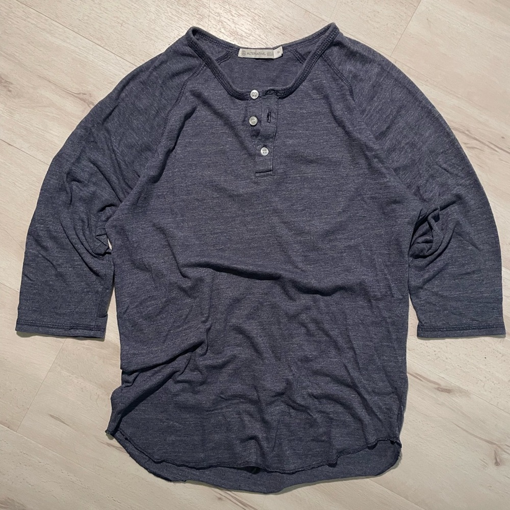 Navy 3/4 Sleeve Alternative Apparel Raglan Tee